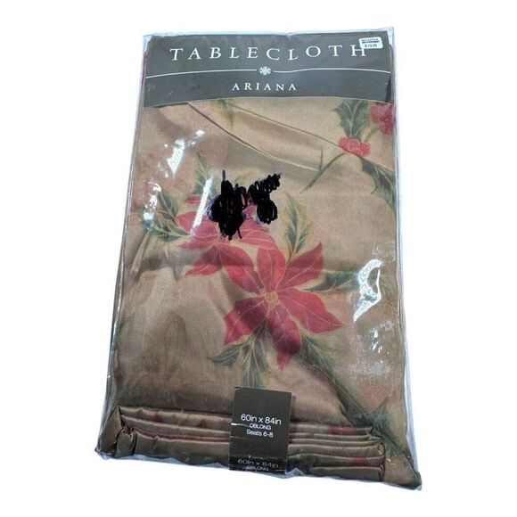 Ariana Tablecloth 60x84in Oblong Floral Polyester Beige Multi Bed Bath Beyond - Picture 1 of 6
